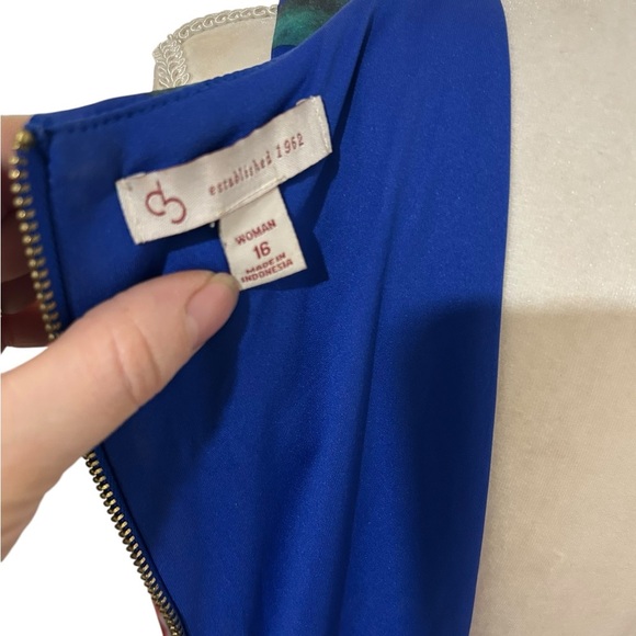 CB established 1962 blue and pink foral dress Size 16 - Picture 6 of 6